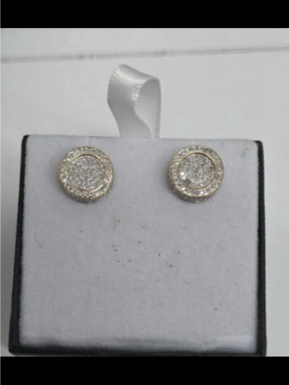 Gold and Silver Pavé Round Stud Earrings - Women Jewelry